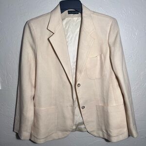 BRECKENRIDGE 100% WOOL CREAM BLAZER SIZE 14